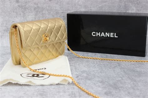 chanel gold mini flap bag